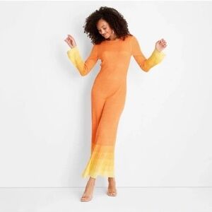 LargJenee Naylor x Target Future Collective Orange & Yellow Knit Resort Wear NWT